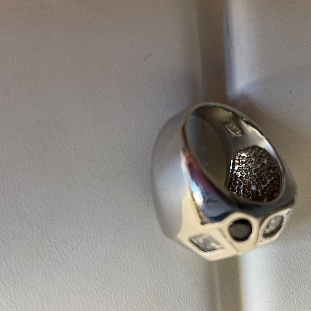 Unique Designed Sterling Silver Ring With Clear &… - image 6